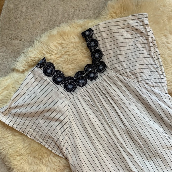 Madewell Stripe Embroidered Butterfly Boho Dress - Picture 3 of 8